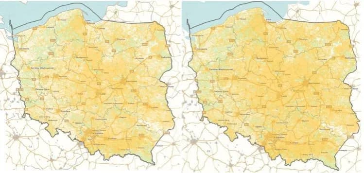 Mapa lokalizacji farm i elektrowni wiatrowych w Polsce 2023